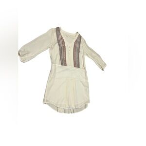 Veronica Beard Elm Embroidery Panels Silk Dress Sz 8 Boho Pleats